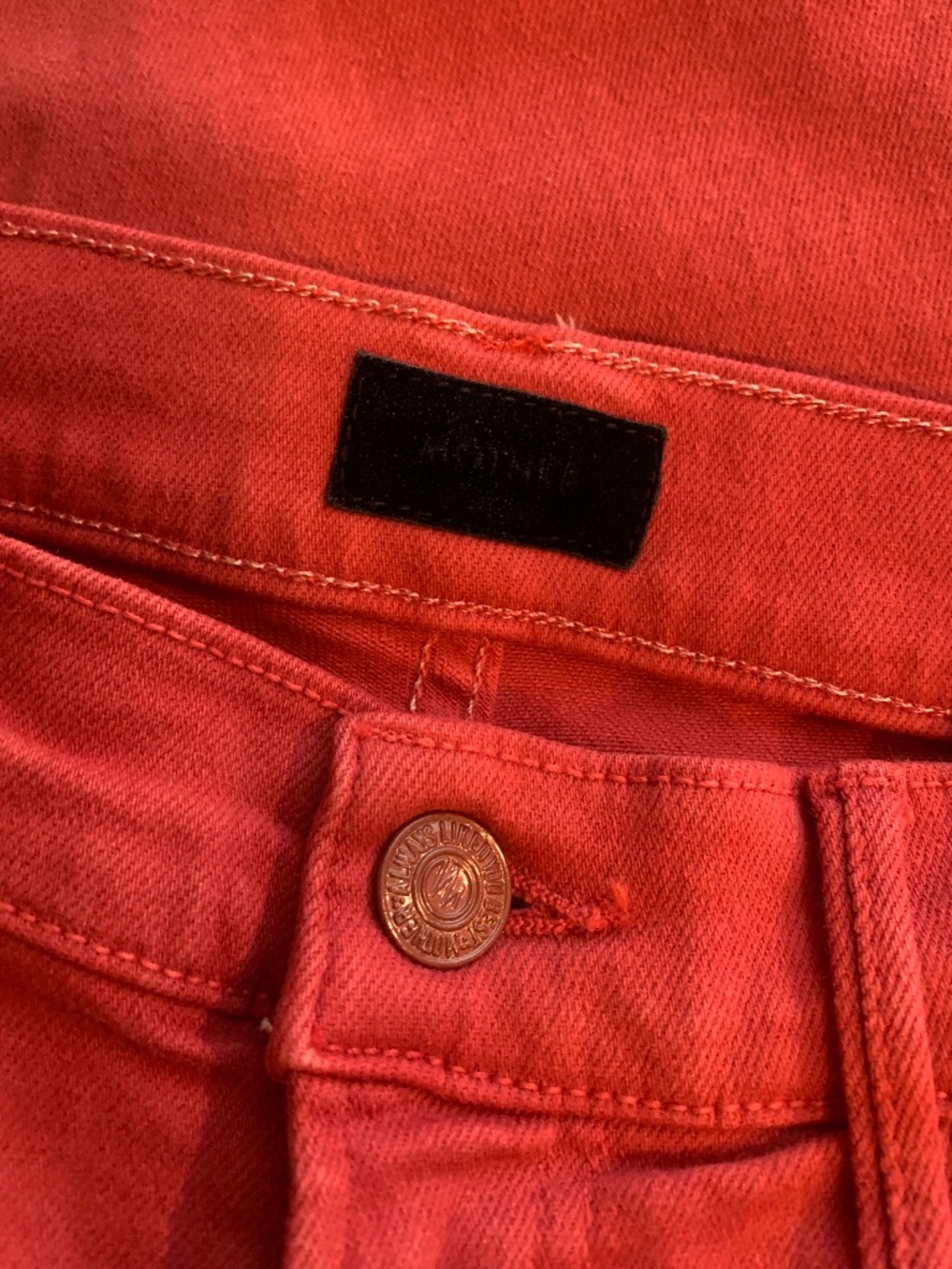 Mother The Insider Crop Step Fray Jeans Second Chances Hot Rod Red 26 - Picture 6 of 10